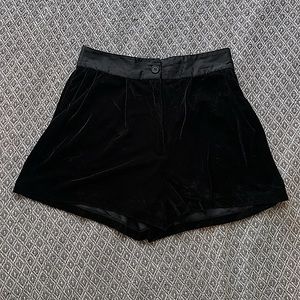 High Waisted Velvet Shorts